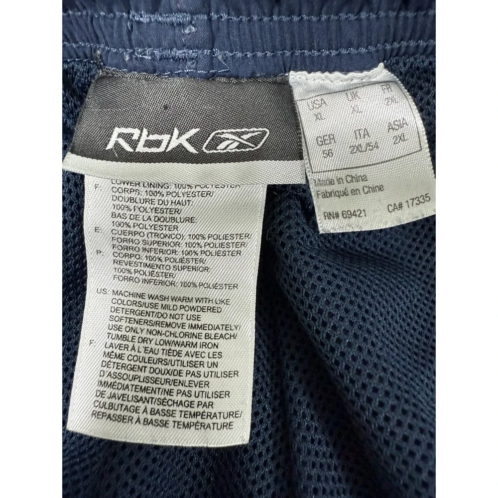 VINTAGE Reebok Pants Adult XL Blue White Track Jogger Lightweight 90s‎